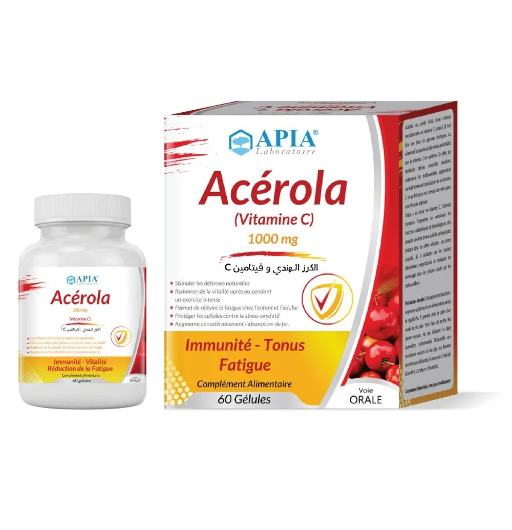 Acérola + Vitamine C 1000 mg, conditionnement