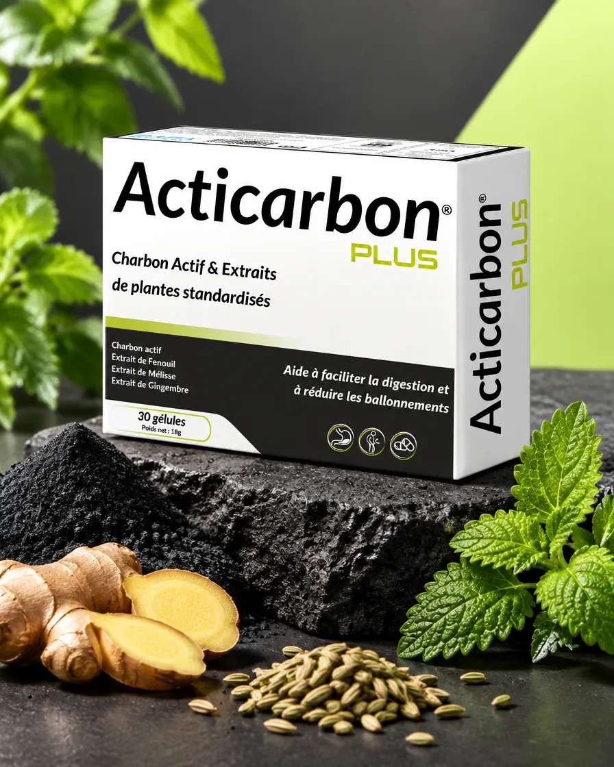 ACTICARBON Plus 30 gélules, mise en scène