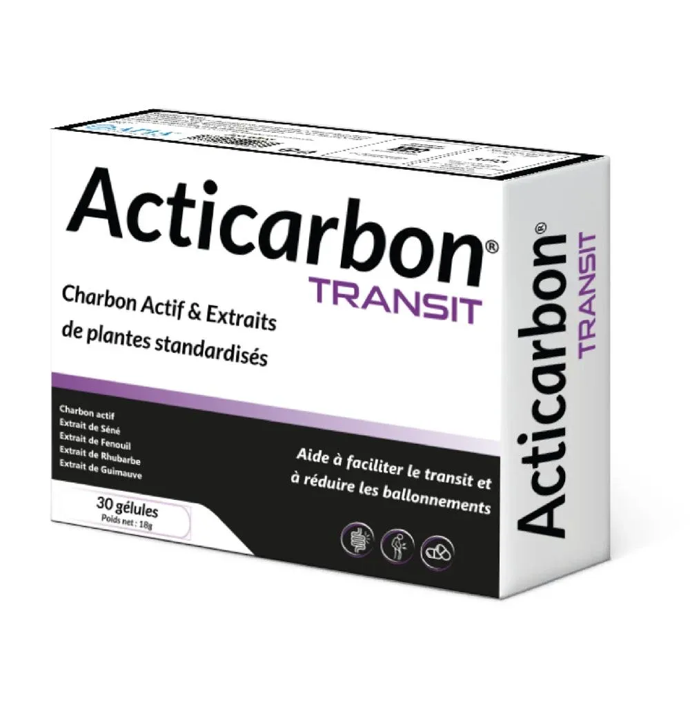 ACTICARBON Transit 30 gélules, conditionnement