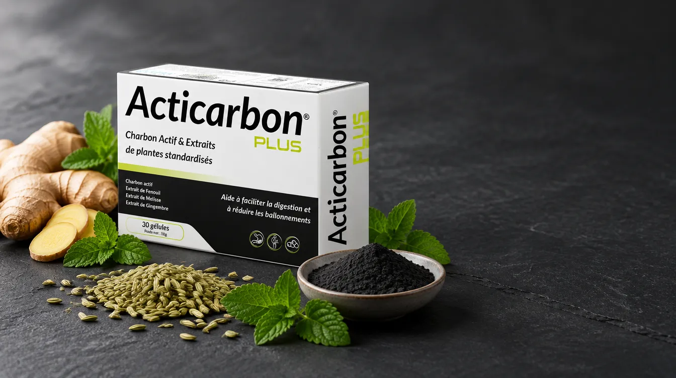 ACTICARBON Transit 30 gélules, mise en scène