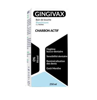 GINGIVAX Bain de bouche Charbon Actif F 250ml