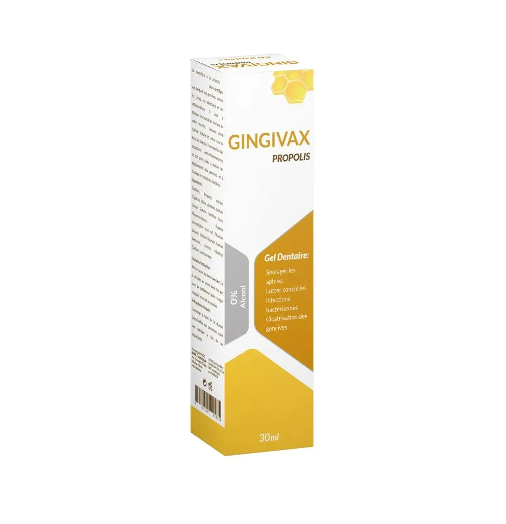 GINGIVAX Gel Dentaire Propolis & Clou de girofle T 30ml, conditionnement