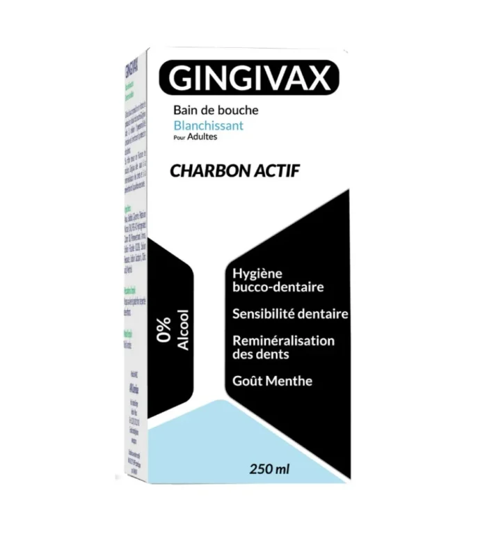 GINGIVAX Bain de bouche Charbon Actif F 250ml